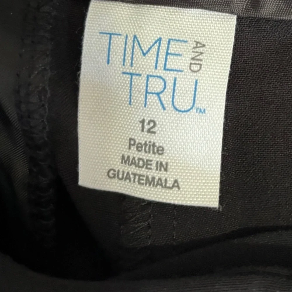 Time and Tru Women Black Trouser Pants 12 P Mid-Rise Bootcut Work‎ Casual